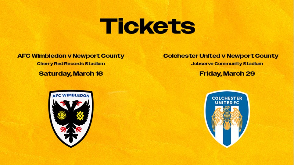 Tickets | AFC Wimbledon & Colchester United Tickets Now On Sale